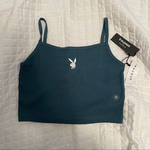 pacsun playboy teal tank
